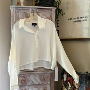 Lumiere Cream Collared Blouse